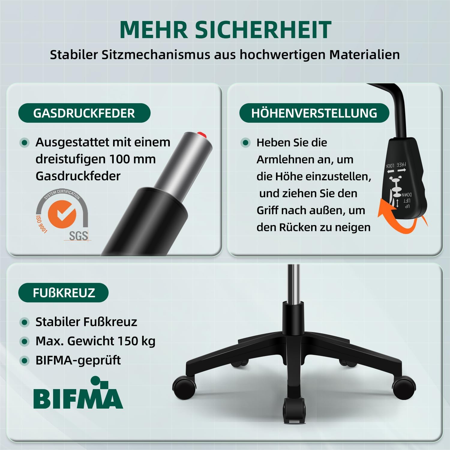Bürostuhl Bürostuhl mit klappbaren Armlehnen,Ergonomischer Bürostuhl