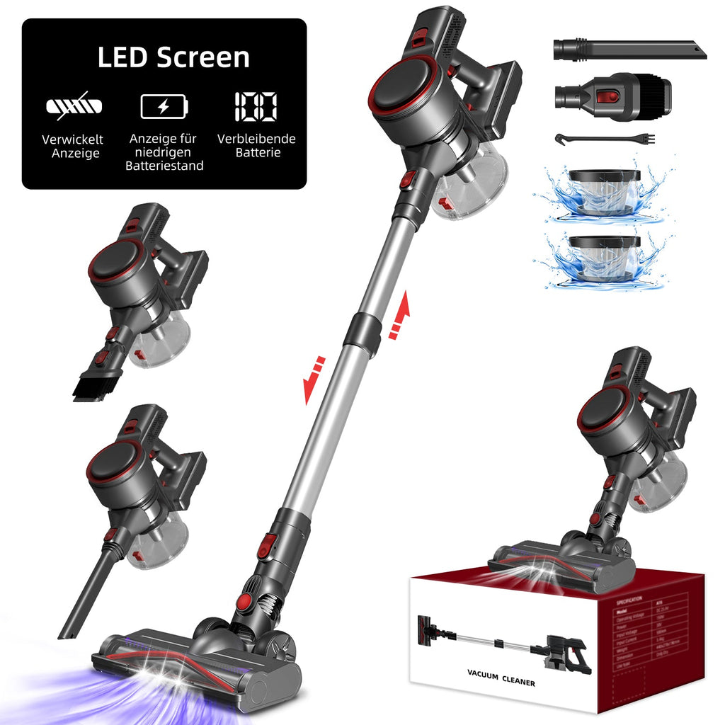 Akku-Hand-und Stielstaubsauger Akku Staubsauger, 55000Pa Kabelloser Staubsauger,Akku-Stielstaubsauger