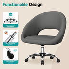 Bürostuhl Schminkstuhl,Homeoffice Stuhl mit Armlehnen,Drehstuhl mit Rrollen