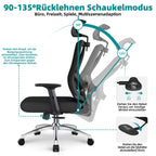 Bürostuhl Bürostuhl ergonomisch, Schreibtischstuhl 3D Memory-Schaum Lendenstütze