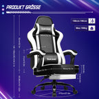 Gaming-Stuhl Gaming Stuhl mit Einteiligen Armlehnen und Ausziehbarem Fußstütze