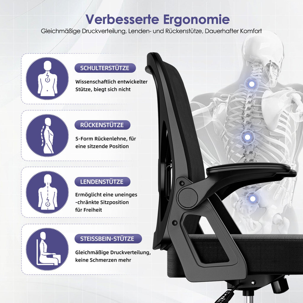 Bürostuhl Bürostuhl,Chefsessel aus Mesh,Ergonomischer Schreibtischstuhl
