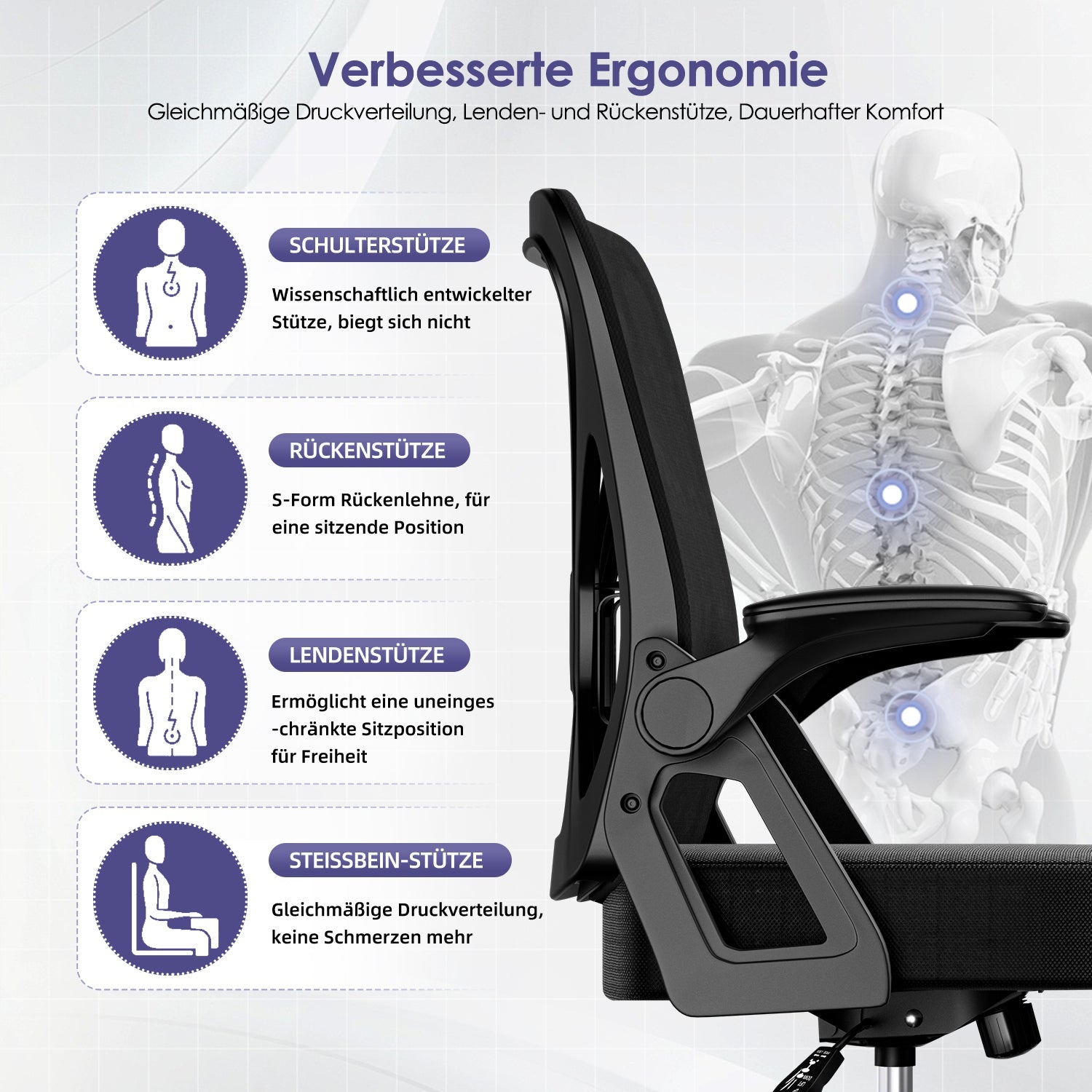 Bürostuhl Bürostuhl,Chefsessel aus Mesh,Ergonomischer Schreibtischstuhl