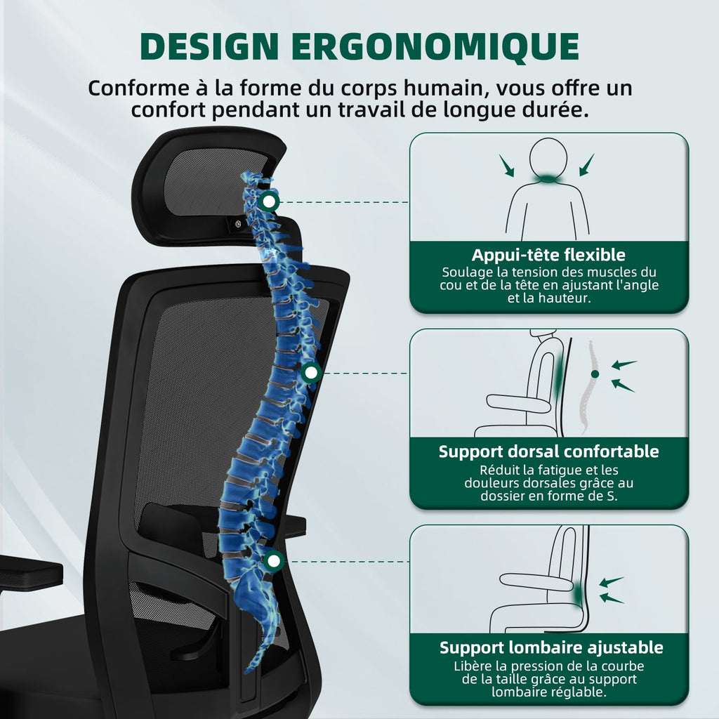 Bürostuhl Ergonomischer Bürostuhl, Schreibtischstuhl Chefsessel