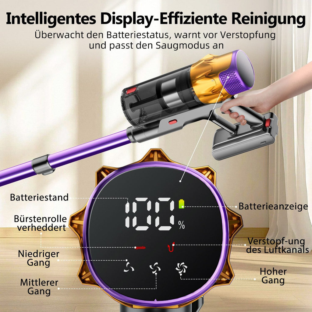 Akku-Hand-und Stielstaubsauger Akku Staubsauger, 80000Pa/700W/70Min/1.8L Kabelloser Staubsauger