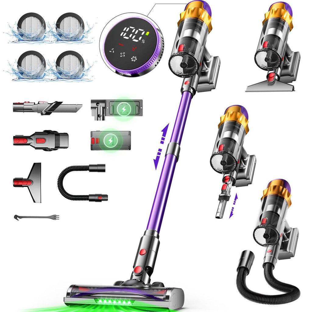 Akku-Hand-und Stielstaubsauger Akku Staubsauger, 80000Pa/700W/70Min/1.8L Kabelloser Staubsauger