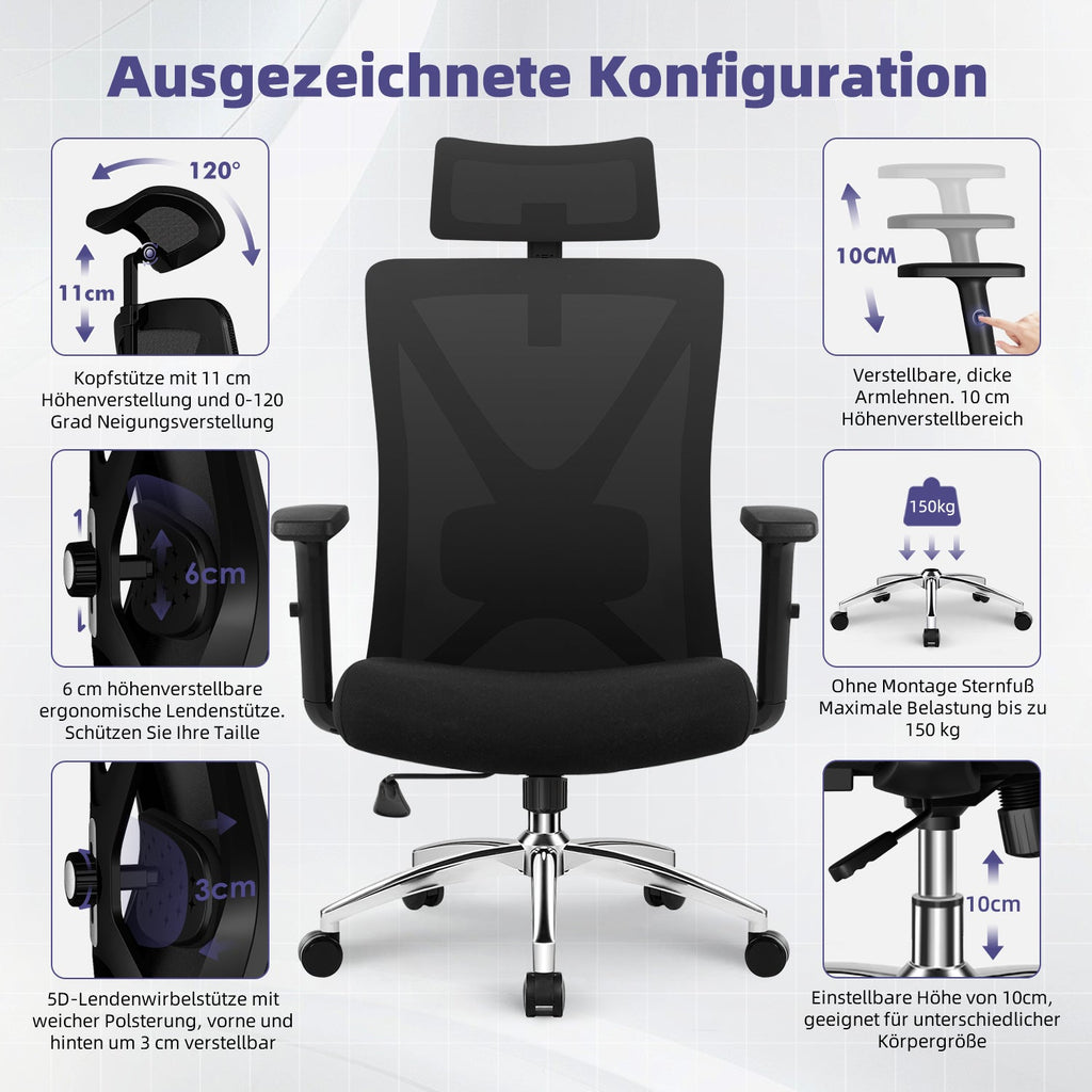 Chaise de bureau, Chaise de bureau ergonomique, Chaise pivotante, Fauteuil de direction