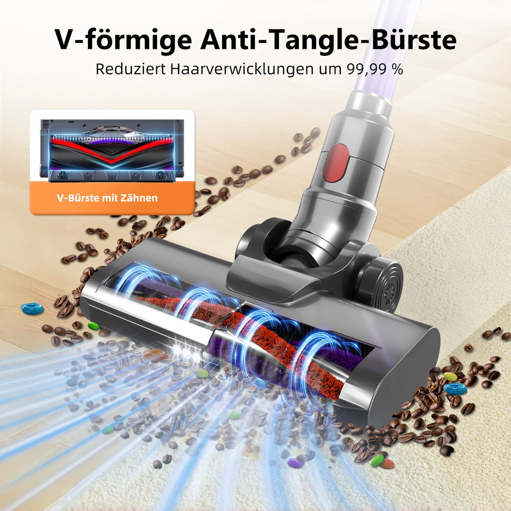 Akku-Hand-und Stielstaubsauger Akku Staubsauger Kabellos 38000Pa/50Min/1.6L HEPA*4