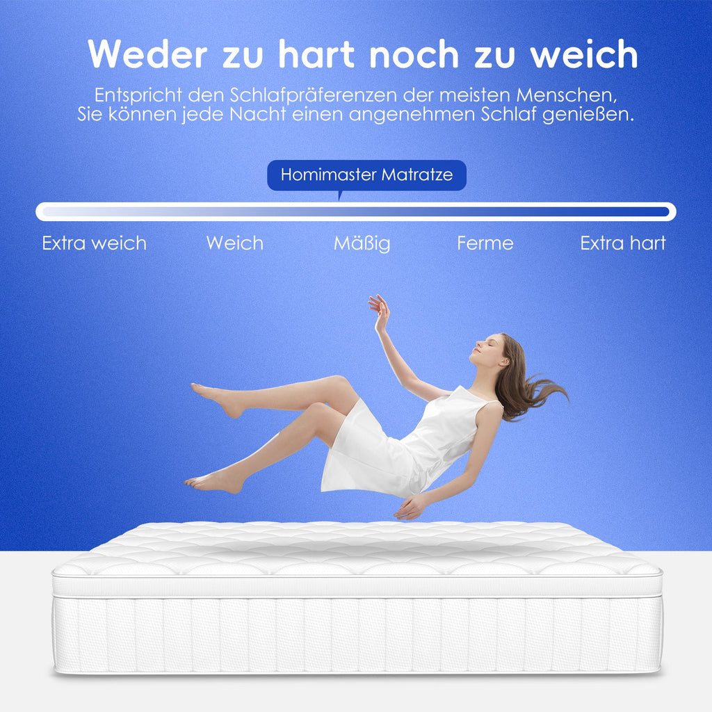 Taschenfederkernmatratze Matratze mit Spannbettlaken, orthopädische 7-Zonen Federkernmatratze