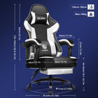 Gaming-Stuhl Gaming Stuhl, Bürostuhl Ergonomisch Wippfunktion bis zu 170°