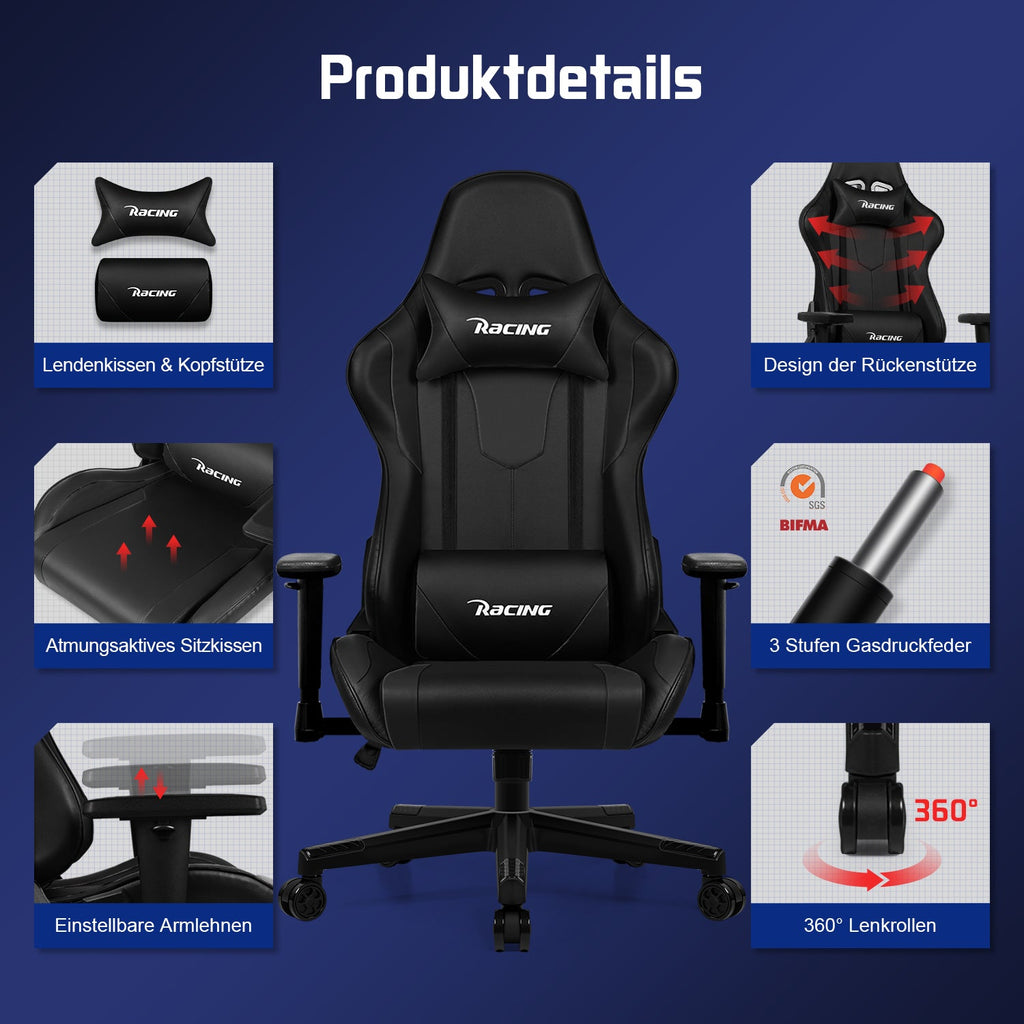 Gaming-Stuhl Gaming Stuhl, Bürostuhl Ergonomisch, Gaming Chair