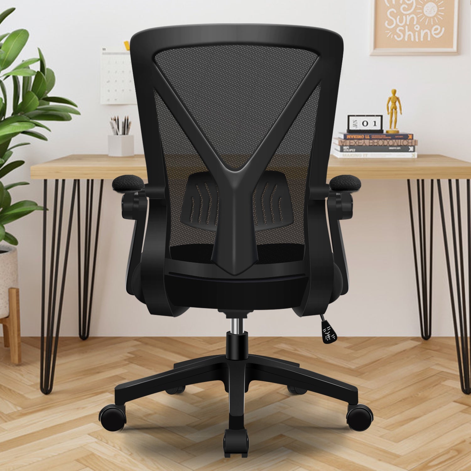 Bürostuhl Bürostuhl mit klappbaren Armlehnen,Ergonomischer Bürostuhl