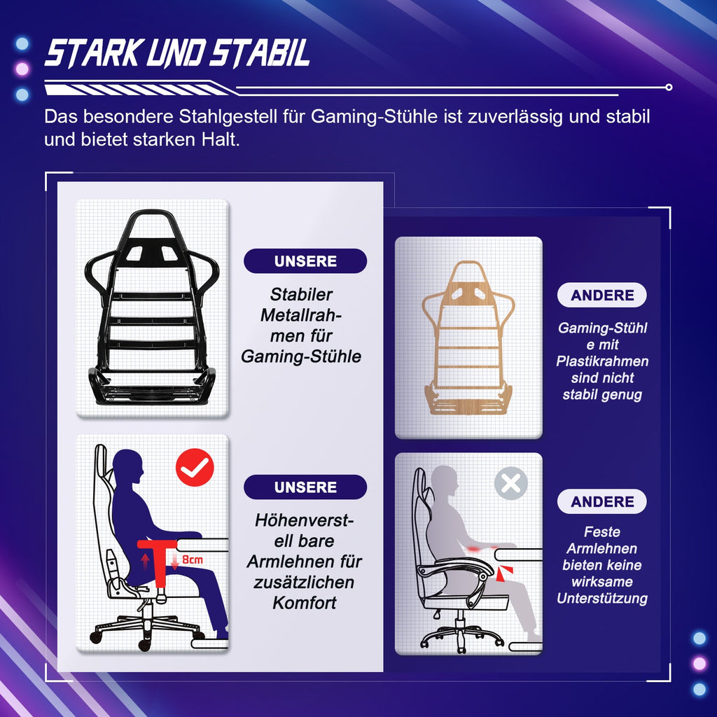 Gaming-Stuhl Ergonomischer Gaming Stuhl, Gaming Stuhl 150kg