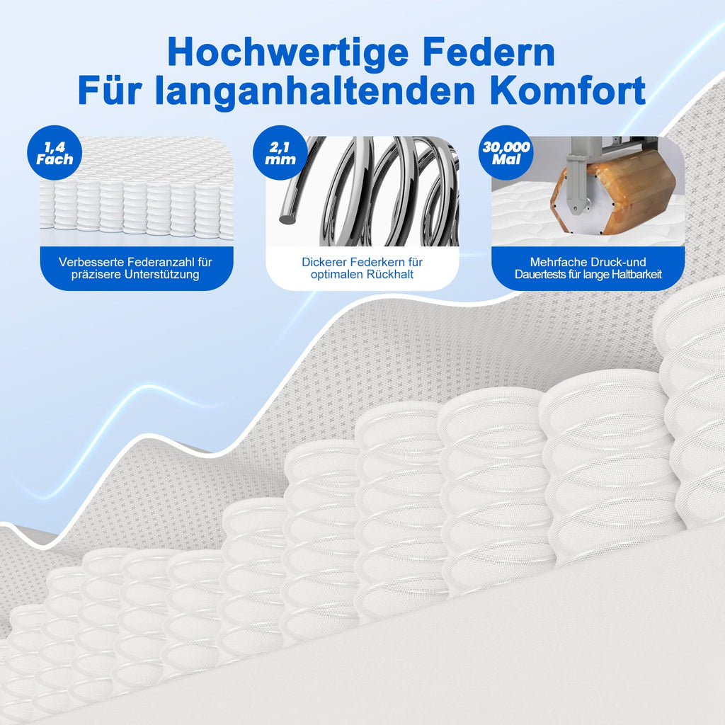 Taschenfederkernmatratze Matratze 7-Zonen Federkernmatratze H3 orthopädische matratze