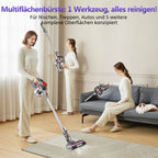 Akku-Hand-und Stielstaubsauger Akku Staubsauger, Staubsauger Kabellos 37000Pa/50Min/1.6L mit 4 HEPA