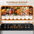 Heißluftfritteuse Dual Zone Heißluftfritteuse, 10L Airfryer mit herausnehmbarem Trenner, 2 Gestelle, Heißluftfritteuse 2 kammern, 8 Kochfunktionen