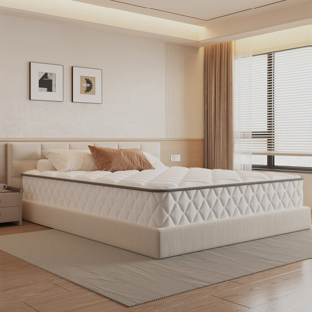 Matelas à ressorts ensachés avec drap-housse, matelas orthopédique à ressorts 7 zones