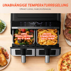 Heißluftfritteuse Geschenk Speisezange und Ölpinsel, 8-in-1, Touchscreen