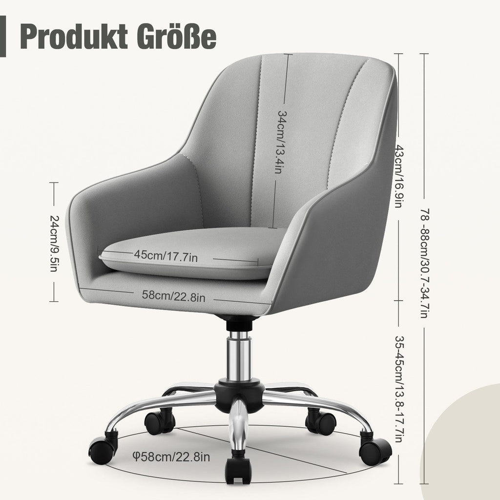 Bürostuhl Homeoffice Stuhl,Schminkstuhl mit Armlehnen,Drehstuhl mit Rrollen