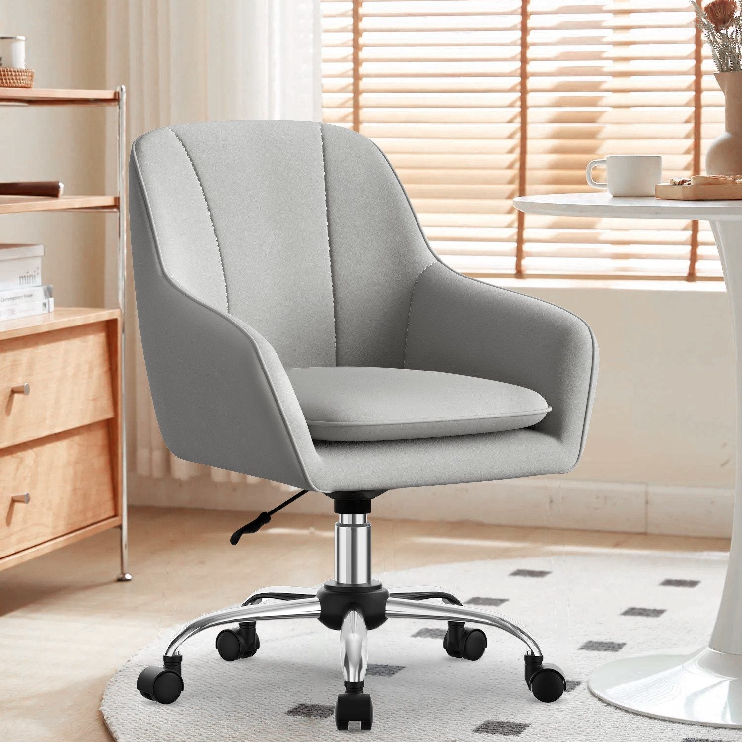 Bürostuhl Homeoffice Stuhl,Schminkstuhl mit Armlehnen,Drehstuhl mit Rrollen