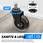 Lenkrolle Rollen 5er-Set, Rollen für Bürostühle