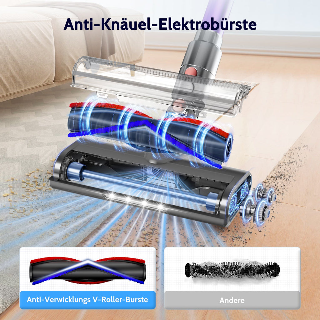 Akku-Hand-und Stielstaubsauger Akku-Staubsauger 80000Pa, 70 Min Laufzeit, 1.8L, leise