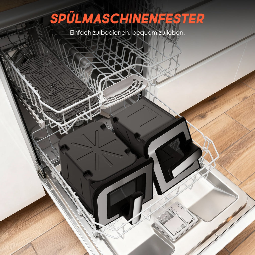 Heißluftfritteuse Geschenk Speisezange und Ölpinsel, 8-in-1, Touchscreen