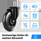 Lenkrolle Rollen 5er-Set, Rollen für Bürostühle