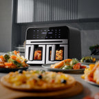 Heißluftfritteuse Geschenk Speisezange und Ölpinsel, 8-in-1, Touchscreen