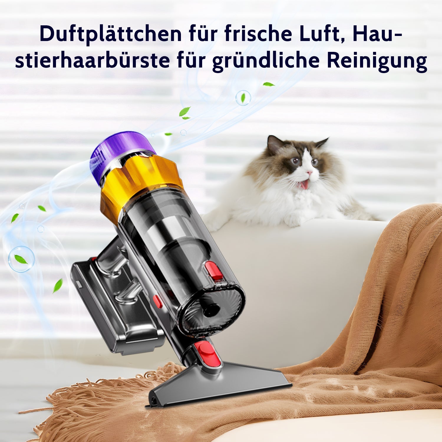 Akku-Hand-und Stielstaubsauger Akku-Staubsauger 80000Pa, 70 Min Laufzeit, 1.8L, leise