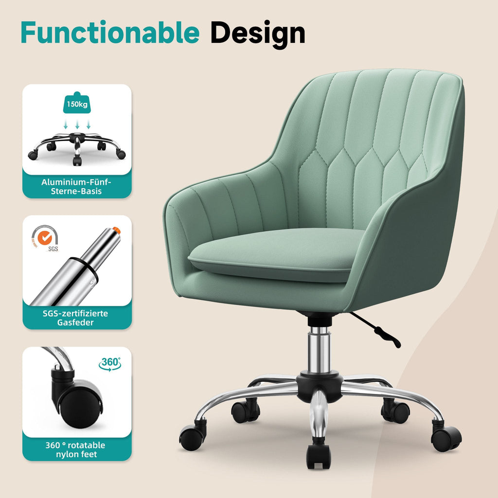Bürostuhl Homeoffice Stuhl,Schminkstuhl mit Armlehnen und Rollen