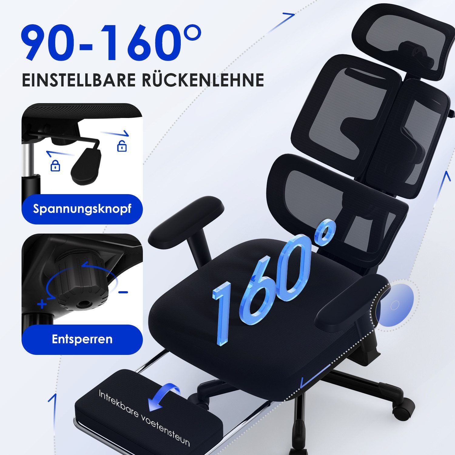 Bürostuhl Bürostuhl, Chefsessel, ergonomischer Schreibtischstuhl, atmungsaktiv