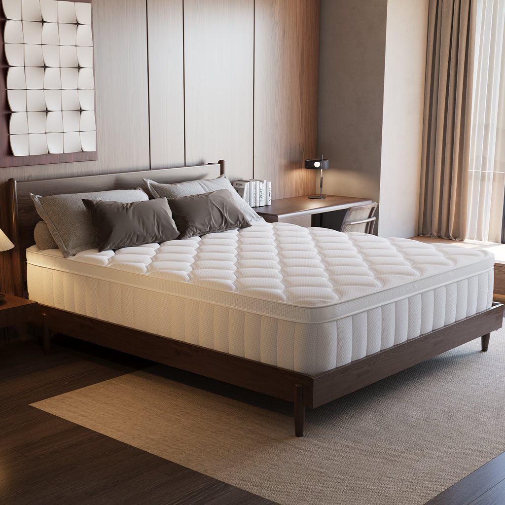 Matelas à ressorts ensachés avec drap-housse, matelas orthopédique à ressorts 7 zones