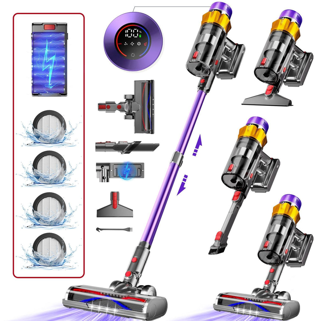 Akku-Hand-und Stielstaubsauger Akku-Staubsauger 80000Pa, 70 Min Laufzeit, 1.8L, leise