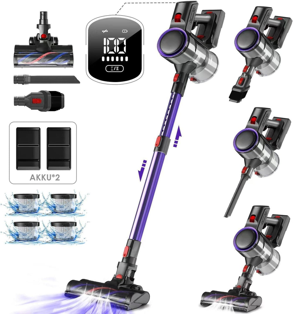 Akku-Hand-und Stielstaubsauger Akku Staubsauger, 55000Pa/550W/50Min/1.6L Kabelloser Staubsauger