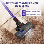 Akku-Hand-und Stielstaubsauger Akku Staubsauger, 55000Pa/550W/50Min/1.6L Kabelloser Staubsauger