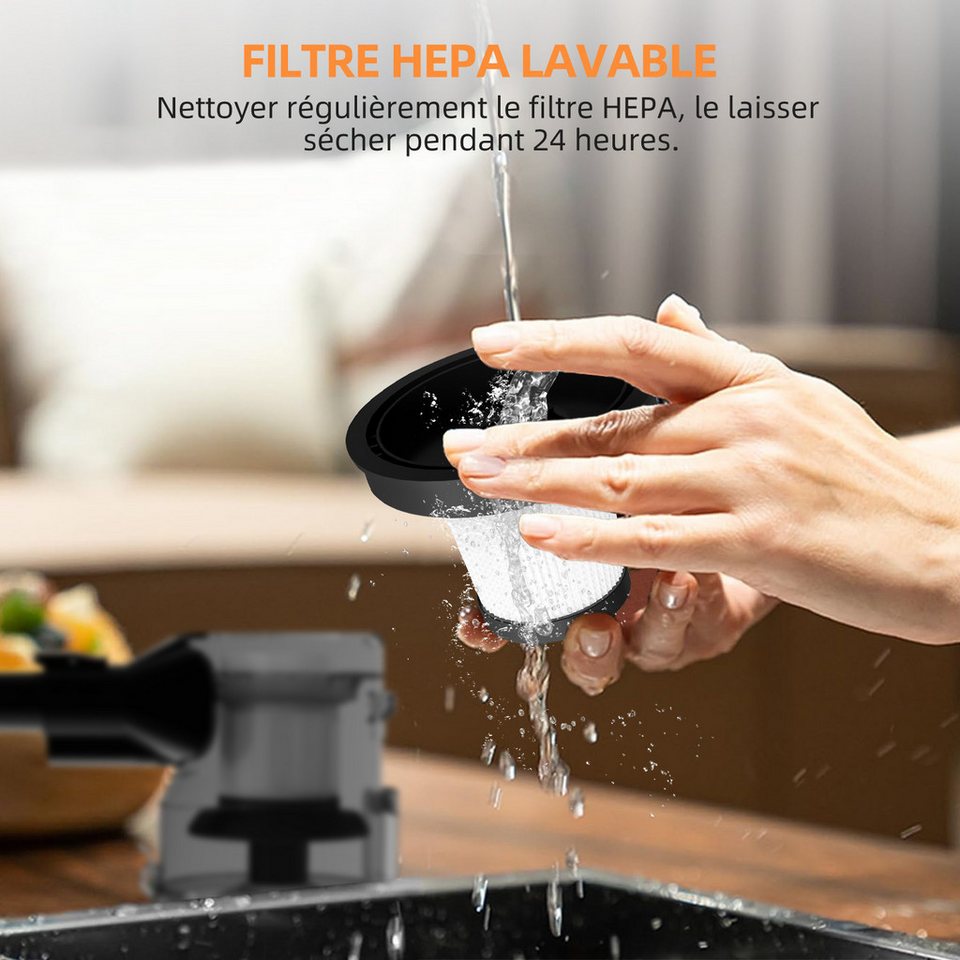 Stielstaubsauger Kabelstaubsauger 26000PA, 2 Austauschbare HEPA-Filters