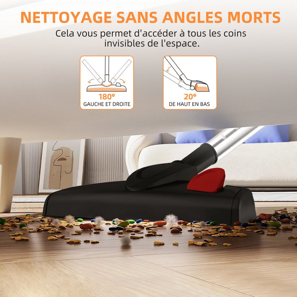 Stielstaubsauger Kabelstaubsauger 26000PA, 2 Austauschbare HEPA-Filters