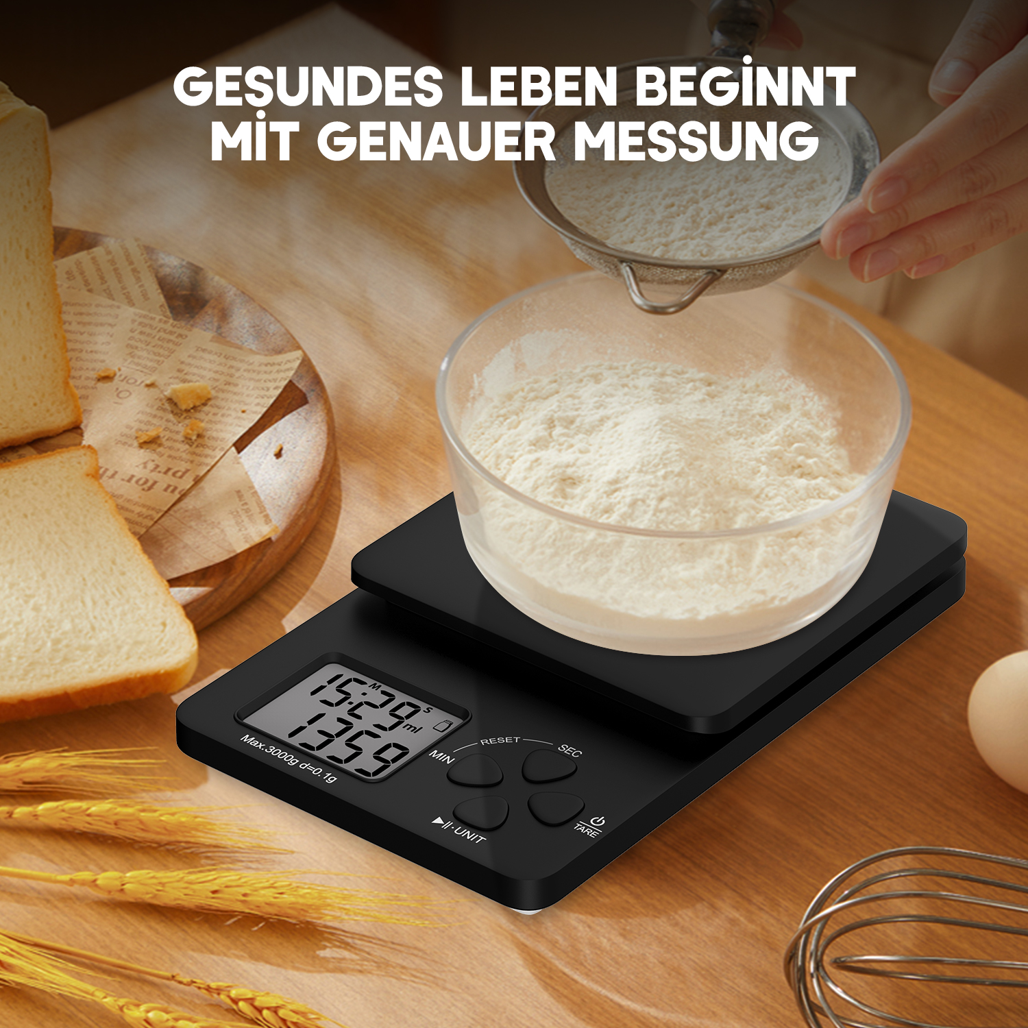 CFC04 - Feinwaage zum Kochen und Backen, LED, 3*AAA Enthalten, Schwarz 5 CFC04 1