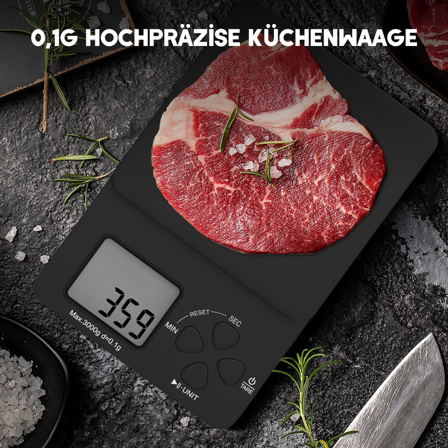 CFC04 - Feinwaage zum Kochen und Backen, LED, 3*AAA Enthalten, Schwarz 6 CFC04 2