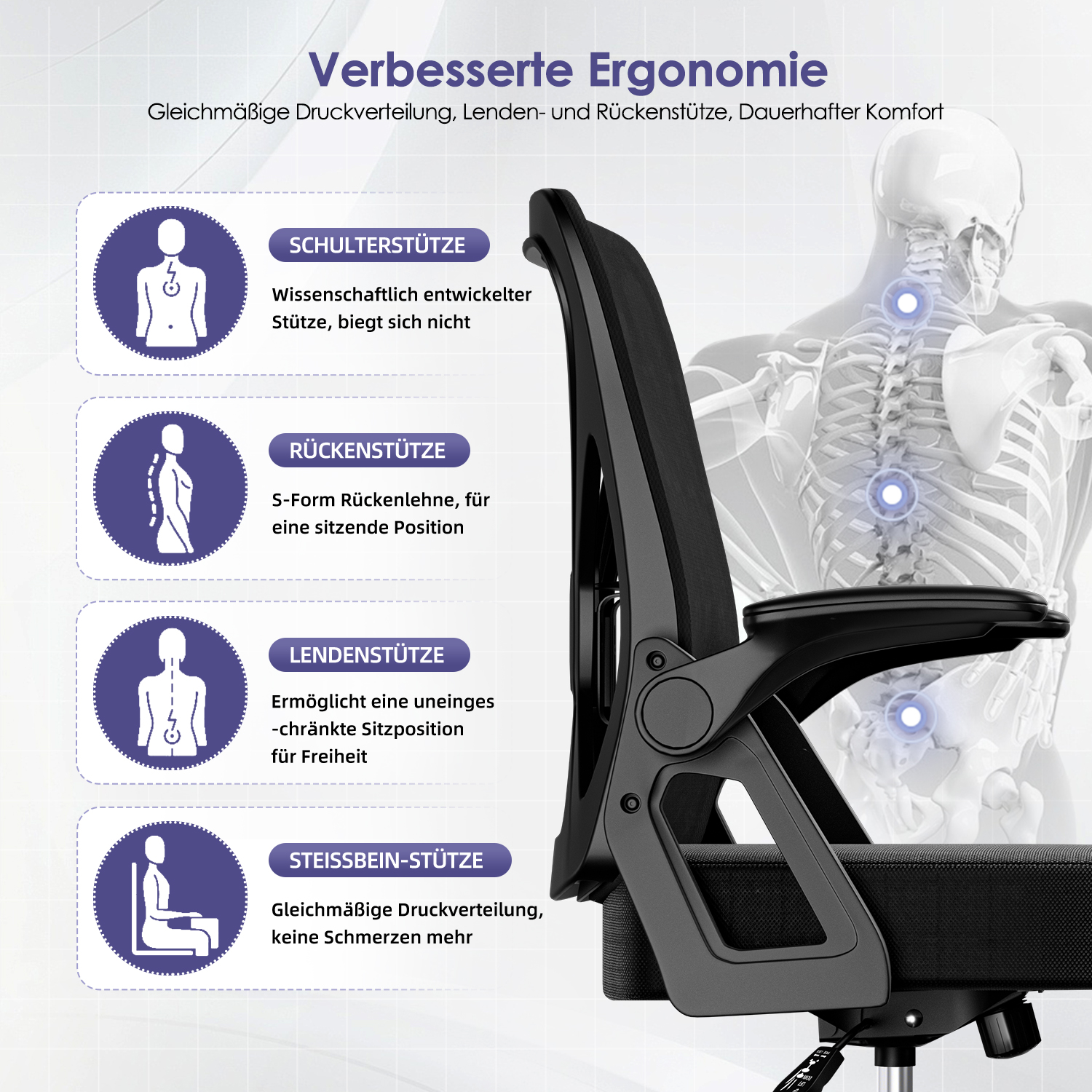 HR230 - Bürostuhl Bürostuhl,Chefsessel aus Mesh,Ergonomischer Schreibtischstuhl 5 HR230 1