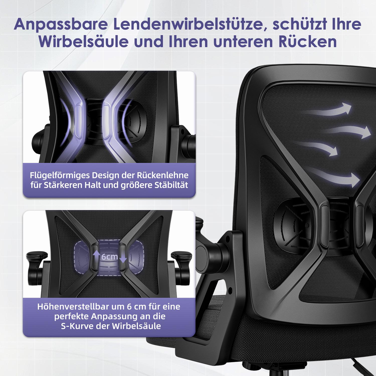 HR230 - Bürostuhl Bürostuhl,Chefsessel aus Mesh,Ergonomischer Schreibtischstuhl 6 HR230 2