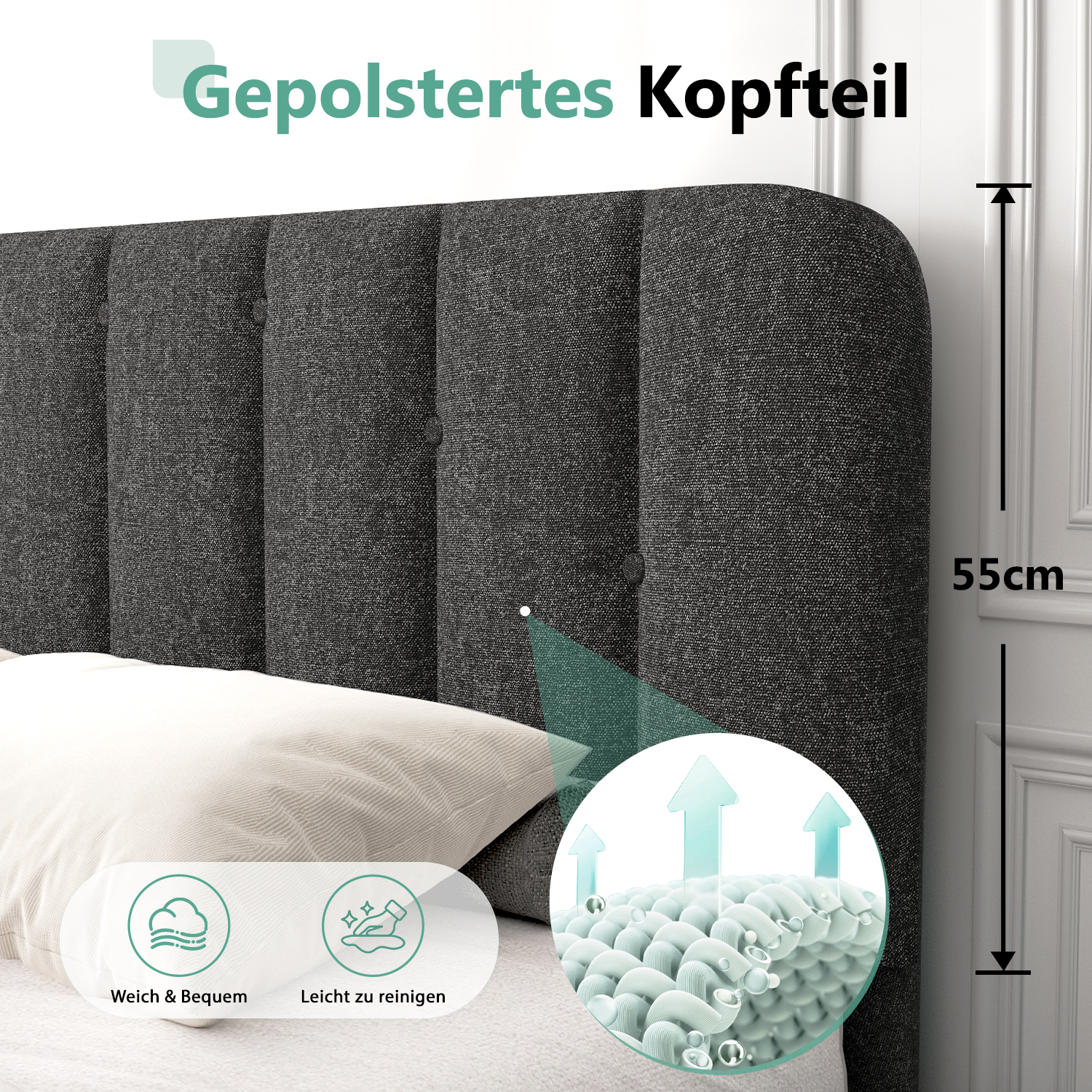 SL299 - Polsterbett 140 x 200 cm Bettgestell 5 SL299 2