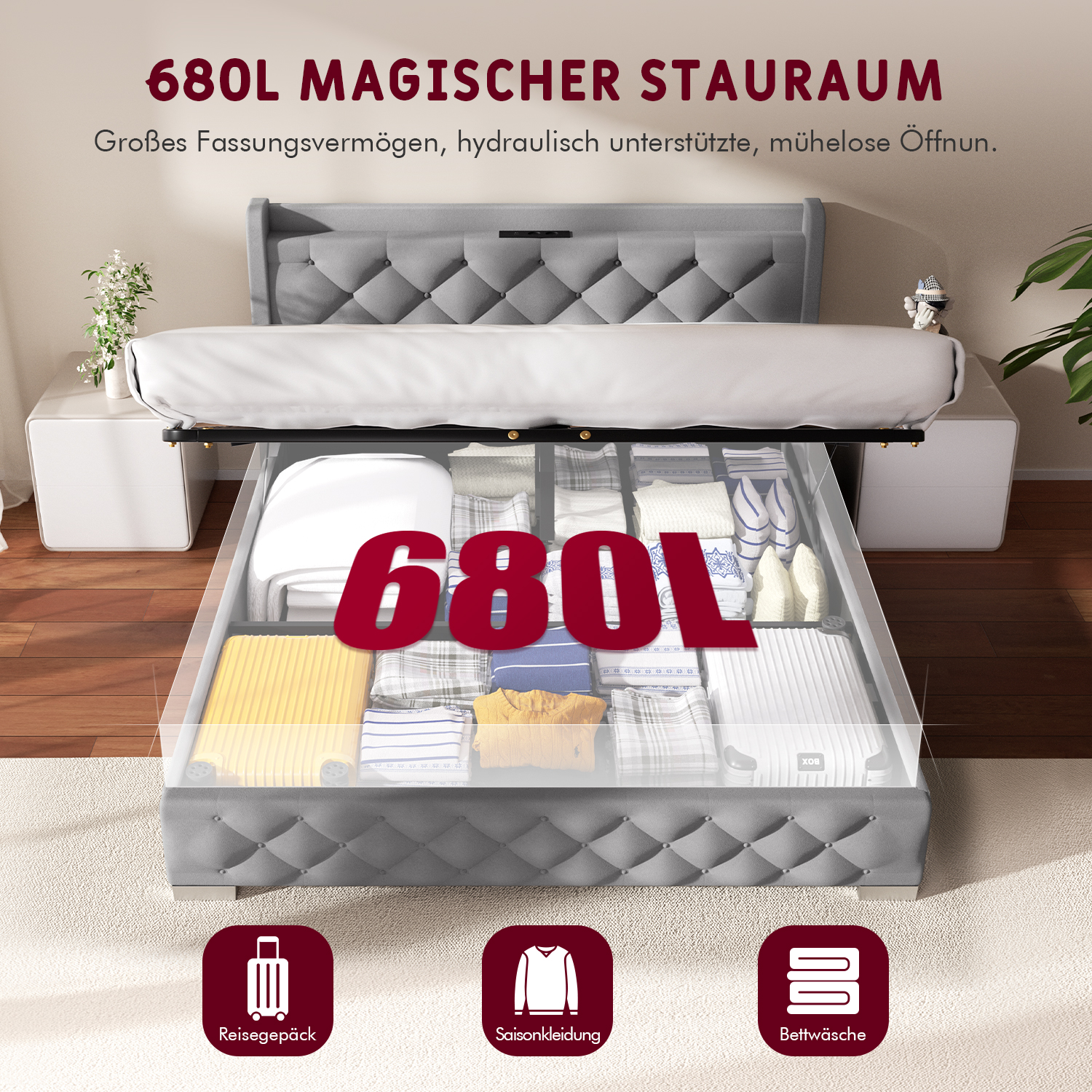 SL332 - Polsterbett 140 x 200 cm Bettgestell Doppelbett Bettrahmen 6 SL332 2