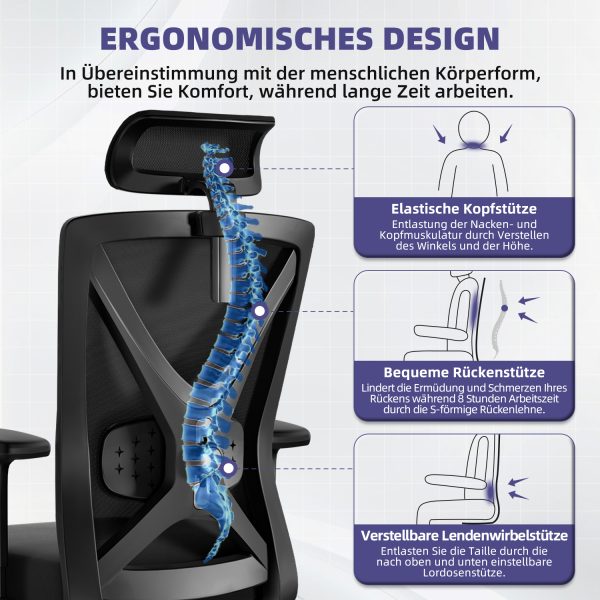 HR210 - Bürostuhl Bürostuhl, Chefsessel, Ergonomischer Schreibtischstuhl, Computerstuhl – Bild 2