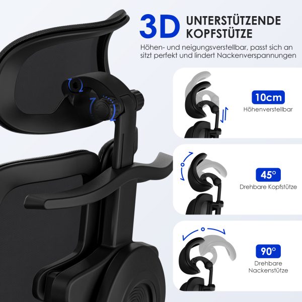 RY297 - Bürostuhl Bürostuhl, Chefsessel, ergonomischer Schreibtischstuhl, atmungsaktiv – Bild 3
