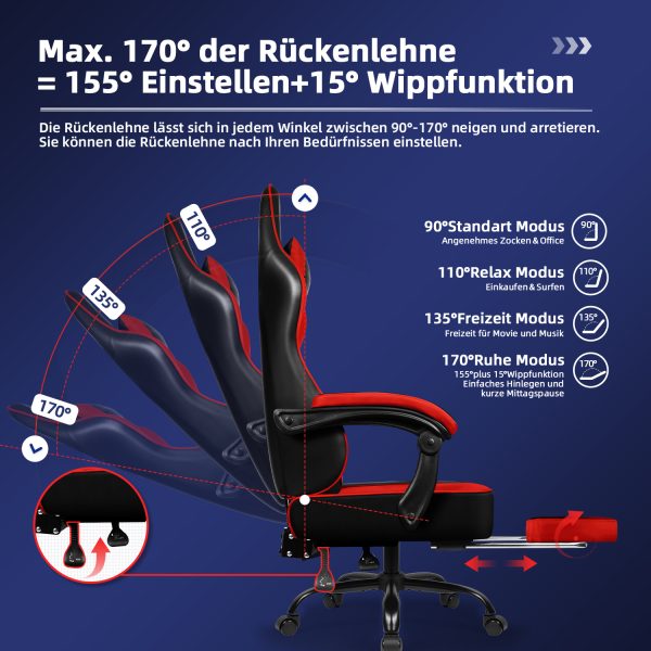 DC192 - Bürostuhl Ergonomisch mit Teleskopische Fußstütze – Bild 2