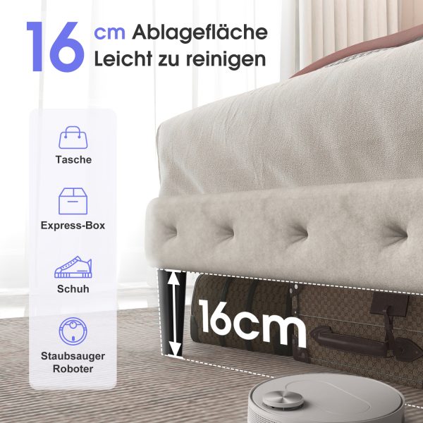 SL328 - Polsterbett Polsterbett Bett 140x200 mit Lattenrost – Bild 2