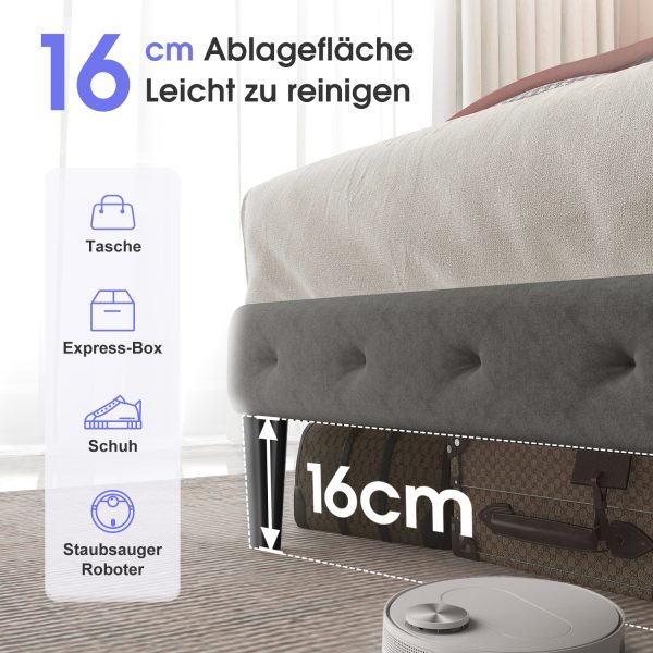 SL329 - Polsterbett Polsterbett Bett 140x200 mit Lattenrost – Bild 3