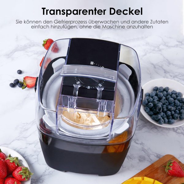 BJL01 - Speiseeisbereiter, Eismaschine, Elektrische Eismaschine Soft Serve Homemade 1.5 L Frozen Yogurt, Sorbet, Gelato – Bild 2